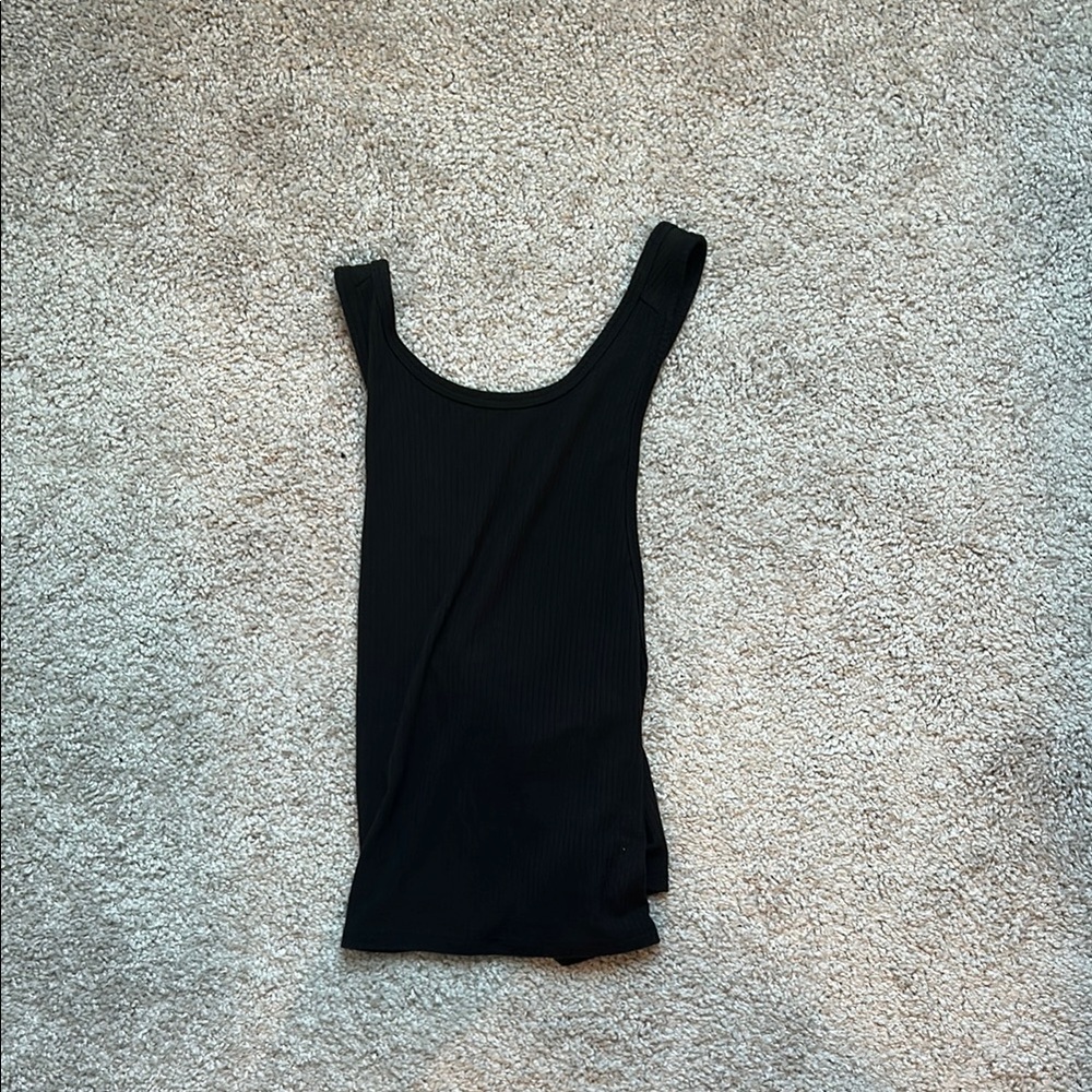 Black Ribbed Tank Top